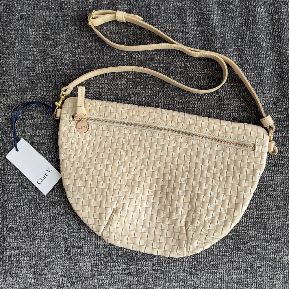 Clare V Grande Fanny in Cream Woven - NEW!